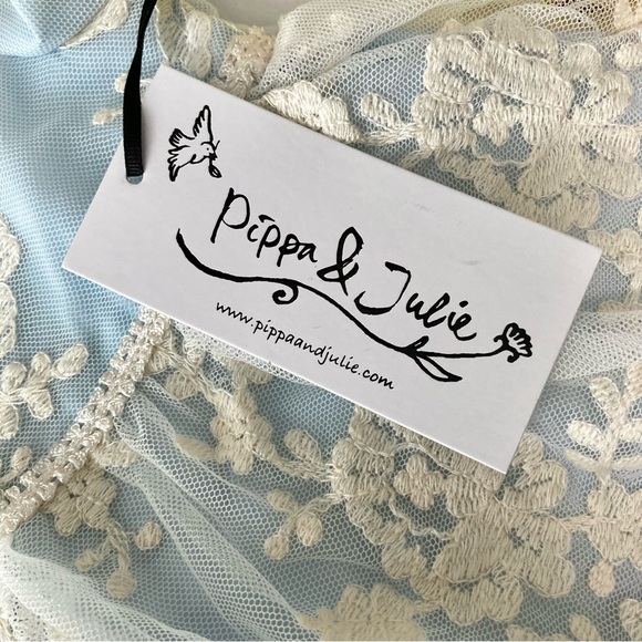 🚫SOLD Pippa & Julie NWT Lace Dress blue, flowers,baby/toddler 12 months - Picture 12 of 12